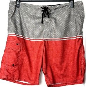 O’Neill Mens Boardshorts Swim Trunks Size 40 Red & Gray Soft